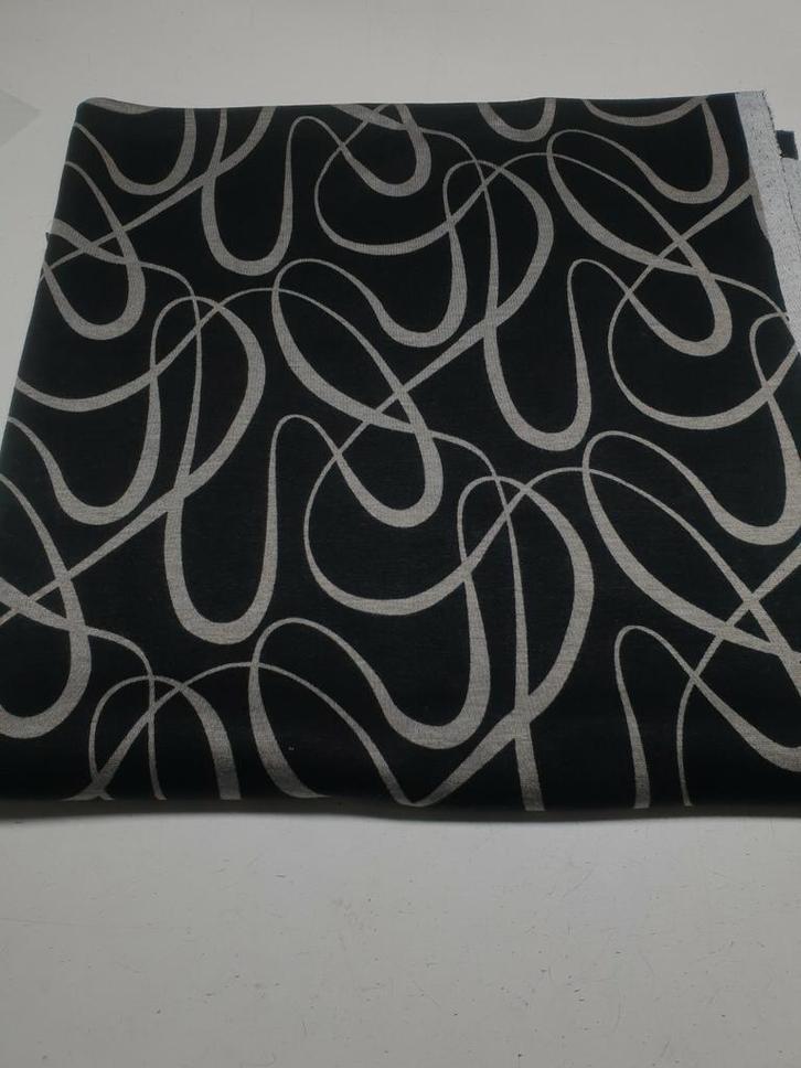 Punta zwart wave grijs (122), Hobby en Vrije tijd, Stoffen en Lappen, Nieuw, Overige materialen, 120 cm of meer, 30 tot 200 cm