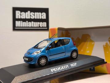 Peugeot 107 - 1e model - Blauw - 1:43 Norev  beschikbaar voor biedingen