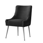 4 Zwarte Velvet Stoelen met Zilveren Poten, Ophalen, Vier