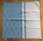 Mooie oude katoenen theedoek blauw wit geweven, Antiek en Kunst, Ophalen of Verzenden