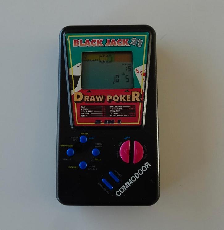 Black Jack & Draw Poker Handheld Game 2 in 1, Spelcomputers en Games, Spelcomputers | Overige, Zo goed als nieuw, Ophalen
