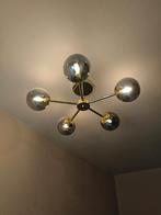 Grote plafondlamp messing/rookglas, Huis en Inrichting, Ophalen, Zo goed als nieuw, Glas, Hotel chique