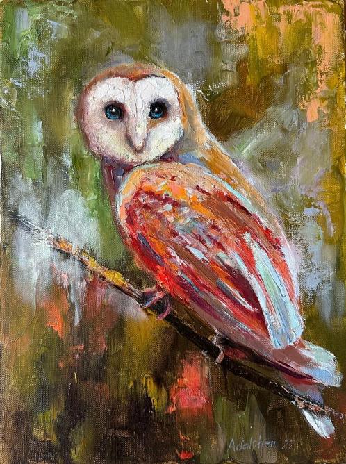 Olieverf schilderijen met vogels op olieverfpaper., Huis en Inrichting, Woonaccessoires | Schilderijen, Tekeningen en Foto's, Nieuw