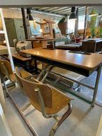 Vintage schoolbankje 2-zits, Antiek en Kunst, Curiosa en Brocante, Ophalen