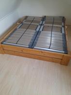 bed met 2 elektrische lattenbodems, Ophalen, Gebruikt, Overige kleuren, Tweepersoons