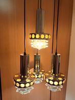 Vintage Mid-Century Massive 4 kelken cascade lamp, Ophalen of Verzenden, Zo goed als nieuw, Glas, Minder dan 50 cm