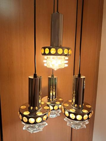 Vintage Mid-Century Massive 4 kelken cascade lamp beschikbaar voor biedingen