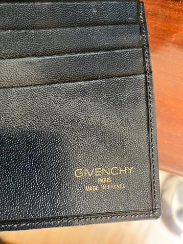 Fraaie vintage lederen portefeuille Givenchy donkerblauw beschikbaar voor biedingen