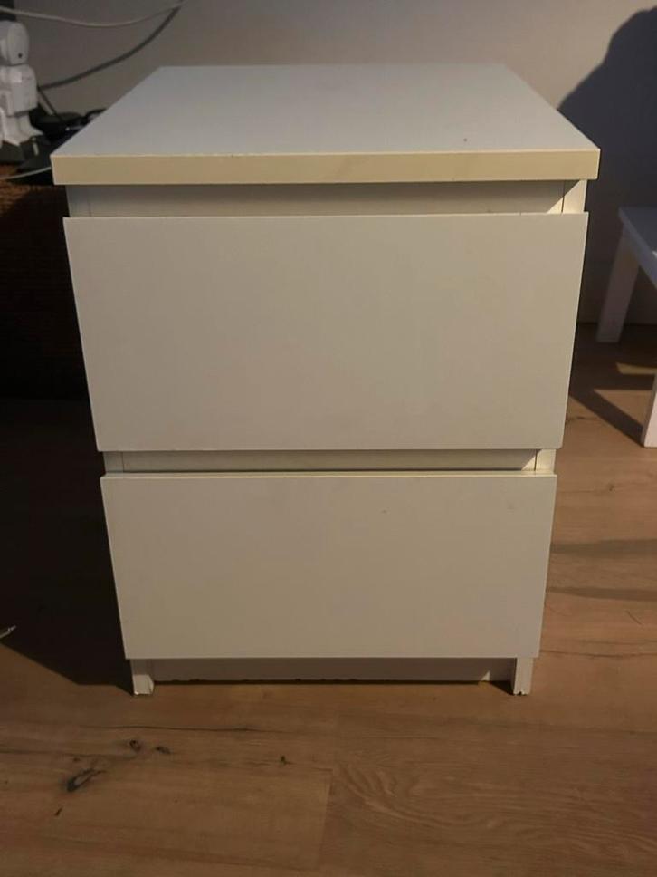 IKEA Malm Nachtkastje - Wit, Huis en Inrichting, Kasten | Ladekasten, Gebruikt, Minder dan 100 cm, Minder dan 50 cm, Minder dan 25 cm