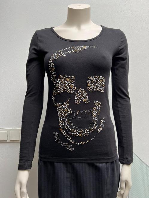 Philipp Plein Couture longsleeve met applicatie zwart maat S, Kleding | Dames, T-shirts, Zo goed als nieuw, Maat 36 (S), Zwart