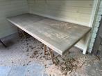 Massief eikenhouten kloostertafel 7cm dik., Ophalen