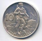 Tsjechoslowakije 10 Korun 1954 Soldaat - Trein, Verzenden, Overige landen, Zilver