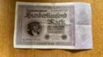 Biljet oud 100.000.hunderttausend Mark .1923 Duitsland, Postzegels en Munten, Bankbiljetten | Europa | Niet-Eurobiljetten, Ophalen of Verzenden