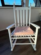 Schommelstoel hout, oudroze geschilderd, Huis en Inrichting, Stoelen, Ophalen, Gebruikt, Overige kleuren, Eén