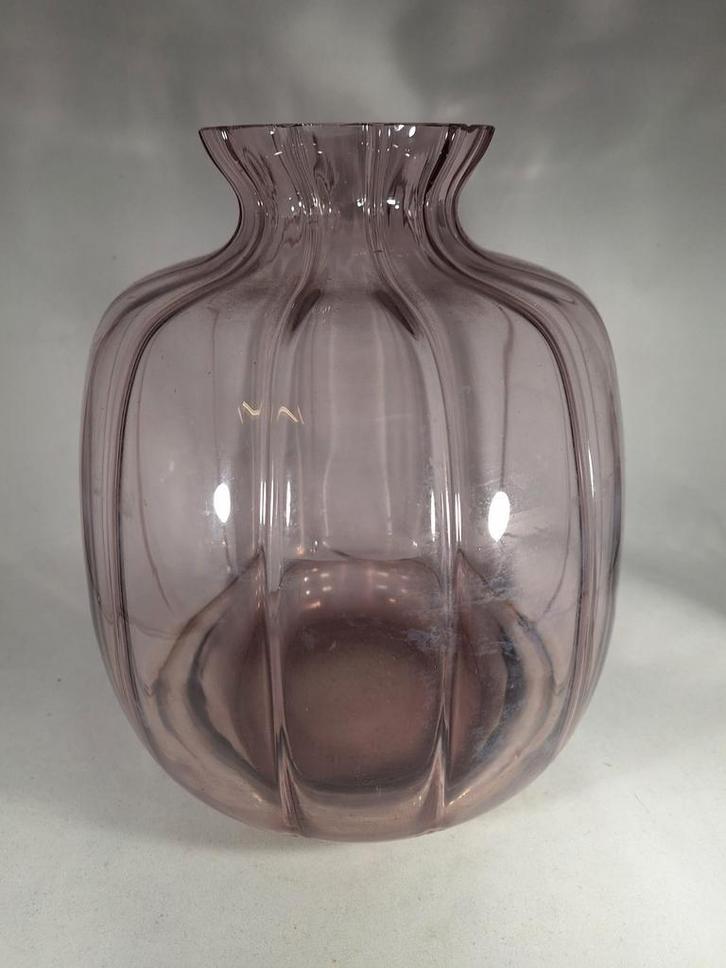 Grote lila copier vaas leerdam, Antiek en Kunst, Antiek | Glas en Kristal, Ophalen