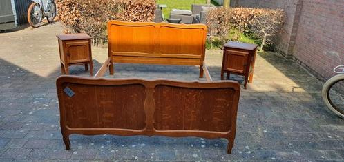 Brocante queen anne tweepersoonsbed nachtkastjes 7, Huis en Inrichting, Slaapkamer | Bedden, Zo goed als nieuw, Tweepersoons, 140 cm