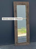 Grote spiegel -  oud eiken - wagonplanken lijst afm. 142x52, Huis en Inrichting, Ophalen, 100 tot 150 cm, Nieuw, Rechthoekig