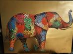 Kleurrijke olifant schilderij, Antiek en Kunst, Kunst | Schilderijen | Modern, Ophalen of Verzenden