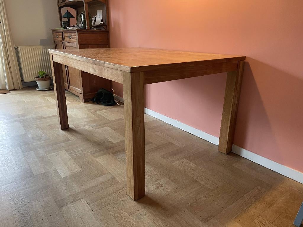 Mooie Teak-houten Tafel, Ophalen, Gebruikt, 100 tot 150 cm, Teakhout