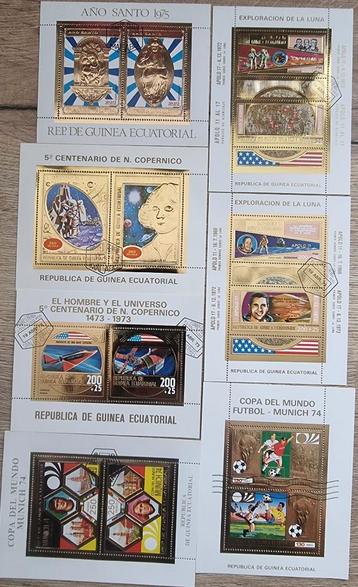 Set Gouden Postzegels Guinea Ecuatorial (Gold Print) beschikbaar voor biedingen