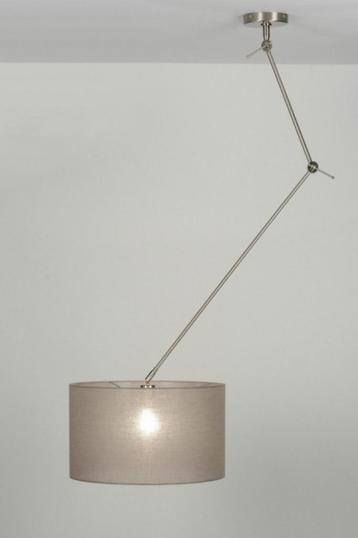 hanglamp taupe kap verstelbaar salontafel ronde tafel lamp beschikbaar voor biedingen