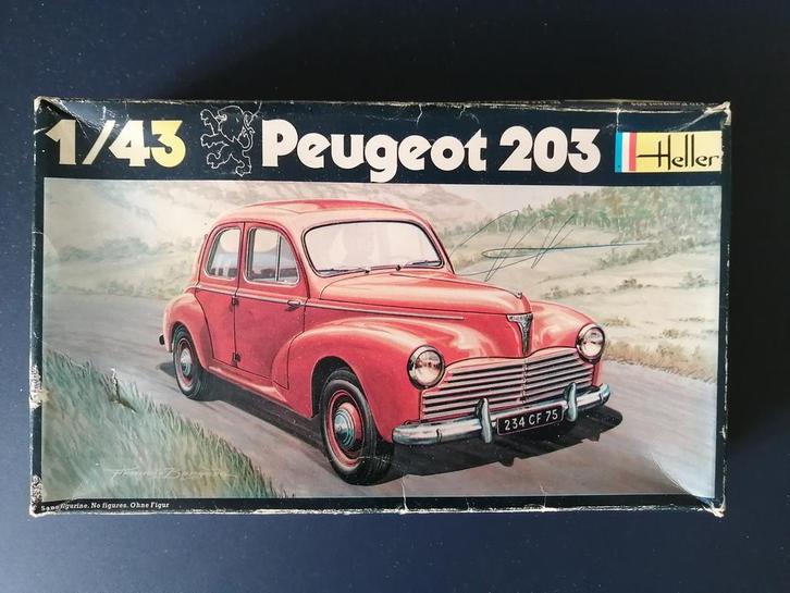 Heller Peugeot 203 bouwpakket schaal 1 op 43, Hobby en Vrije tijd, Modelbouw | Auto's en Voertuigen, Zo goed als nieuw, Auto, Groter dan 1:32