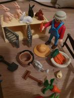 Playmobil setje konijnenhokken, konijn, boer en groentetuin, Ophalen of Verzenden, Zo goed als nieuw