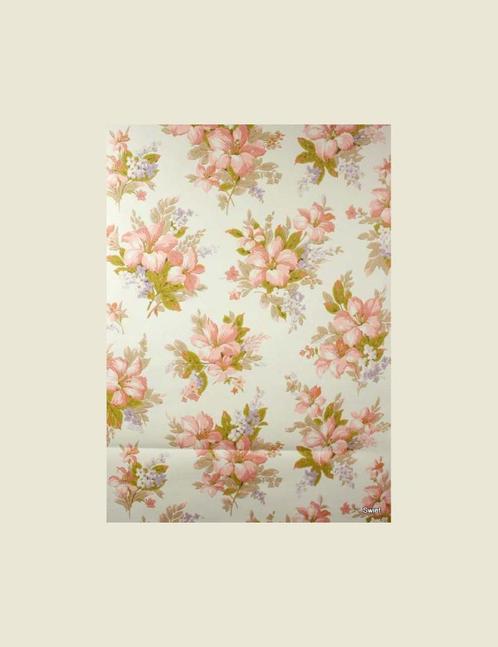 3701 Boeket bloemen behang roze lila pastel swiet wallpaper, Huis en Inrichting, Stoffering | Behang, Roze, Verzenden
