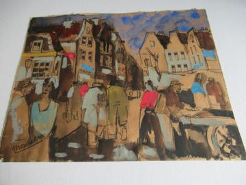 Pentekening Aquarel beschikbaar voor biedingen