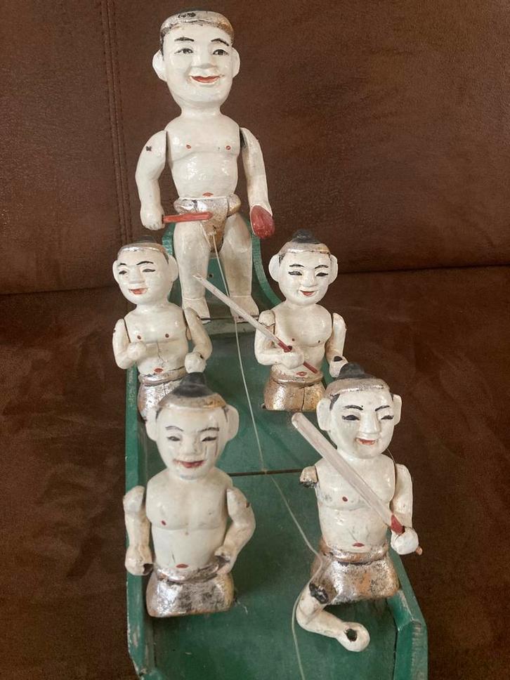 2 Oude Waterpoppen spel Vietnam boten PRIJS PER STUK, Antiek en Kunst, Kunst | Niet-Westerse kunst, Verzenden