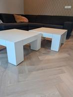 Set van 2 witte, robuuste eiken salontafels, Ophalen, Gebruikt, Rond