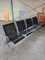 Wachtbank vierzits verzwaard chroom x2, Overige materialen, Gebruikt, Minder dan 75 cm, Rechte bank