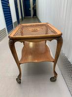 Antieke Bijzettafel / Serveerwagen met Rieten Blad, Ophalen