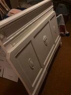 Antiek Wit Bedframe - Prachtig Detail!, Huis en Inrichting, Ophalen, Gebruikt, Wit, Tweepersoons