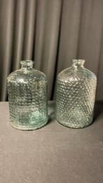 Set van 2 vazen, Huis en Inrichting, Woonaccessoires | Vazen, Overige kleuren, Ophalen of Verzenden, Minder dan 50 cm, Glas