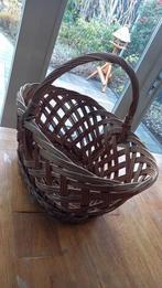 Rieten mand met hengsel, Ophalen, Zo goed als nieuw, Rechthoekig, Riet