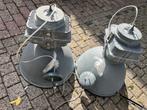 industriële metalen lampen rvs twee stuks, Overige materialen, Ophalen of Verzenden, Zo goed als nieuw, Modern
