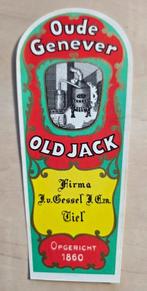 104) ORIGINEEL ETIKET OUDE GENEVER  OLD JACK FIRMA  TIEL, Verzamelen, Merken en Reclamevoorwerpen, Ophalen of Verzenden, Zo goed als nieuw