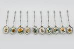 10 VERZILVERDE LEPELTJES  , BLOEMEN, Antiek en Kunst, Ophalen of Verzenden