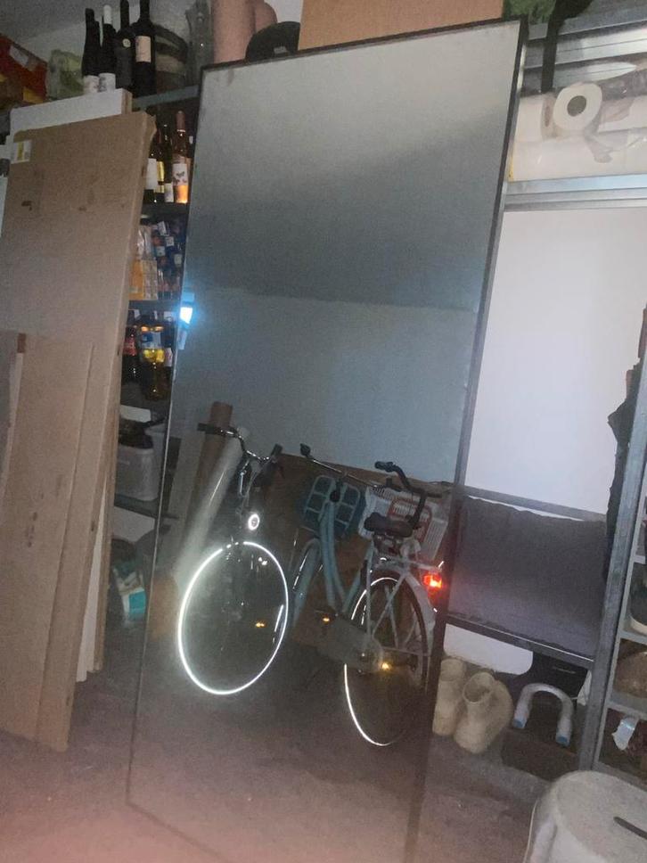 Ikea Hovet spiegel met geverfde zwarte rand 78x196 cm, Huis en Inrichting, Woonaccessoires | Spiegels, Gebruikt, 75 tot 100 cm