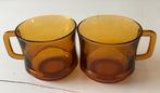 2 vintage Duralex oranje thee glazen, Glas, Overige stijlen, Glas of Glazen, Gebruikt
