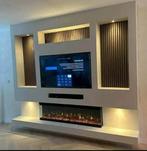 Mooie cinawall incl. Breedbeeld tv en electr. Kachel, Ophalen of Verzenden, Zo goed als nieuw, Elektrische haard
