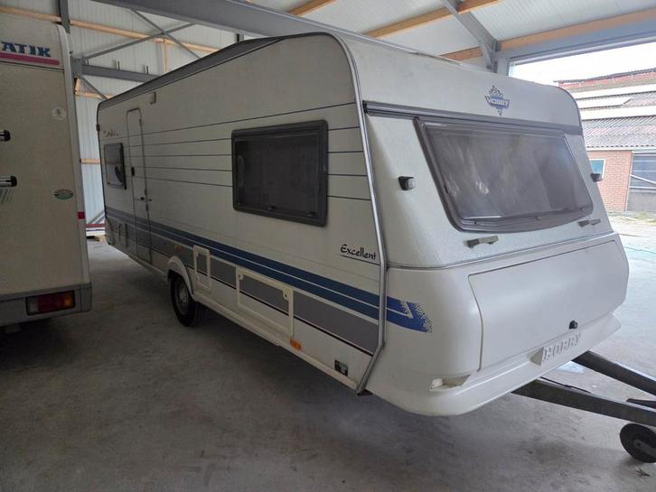 Hobby 495 ufe , bj 1996 met voortent, Caravans en Kamperen, Caravans, Particulier, tot en met 4, 1000 - 1250 kg, Rondzit, Hobby