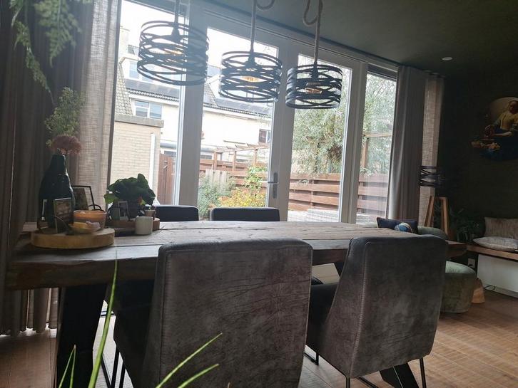 Robuuste Bielzenhouten Tafel, Huis en Inrichting, Tafels | Eettafels, Gebruikt, 100 tot 150 cm, 200 cm of meer, Vier personen