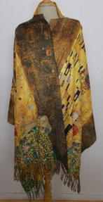 Mooie wol/viscose art print sjaal, Verzenden, Zo goed als nieuw, Maat 42/44 (L), Sjaal