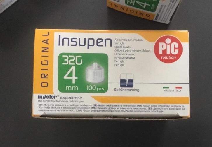 Insupen pennaald 4mm 32G Pic solution, Diversen, Verpleegmiddelen, Nieuw, Ophalen of Verzenden