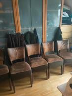 Eetkamer eetkamerstoelen cafe stoelen leer, Huis en Inrichting, Gebruikt, Bruin, Leer, Ophalen of Verzenden