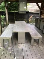 Exclusieve Houten Tuinset (Tafel & 2 Banken), Tuin en Terras, Tuinsets en Loungesets, Ophalen, Hout