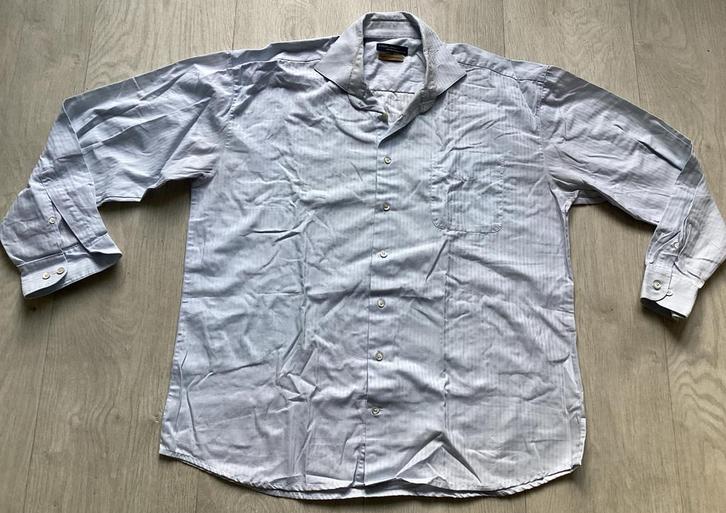 Lichtblauw overhemd maat XL van Giovanni Capraro, Kleding | Heren, Overhemden, Zo goed als nieuw, Halswijdte 43/44 (XL), Blauw