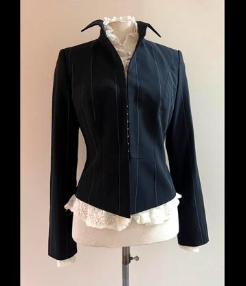 Pauw 2 wollen blazer jasje zwart pinstripe beschikbaar voor biedingen